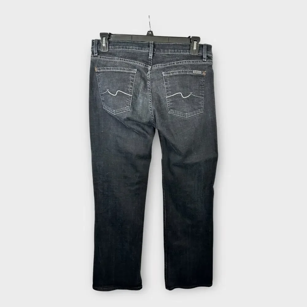 7 For All Mankind 7FAMK size 34 Relaxed Straight Leg Denim Jeans Black - Picture 2 of 11